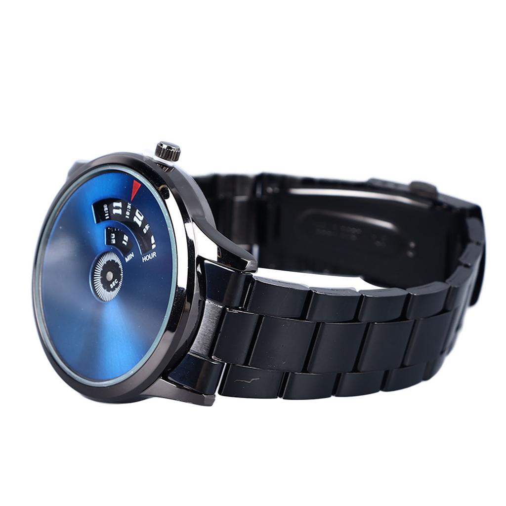 Herren Quarz Uhr Wasserdicht Kreative Business Armbanduhr mit Schwarzem Armband für Geburtstagsgeschenk Arbeit