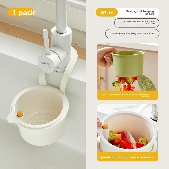 

Kitchen Accessories Sink Drain Basket Dishwashing Sponge Hanging Storage Rack Filter Multifunctional Dry and Wet Separation New белый