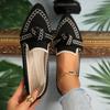 Spot Foreign Trade Thin Pointed Large Size Flat Single Shoes Fly Weaving One Pedal Bow Casual Breathable Women's Shoes