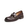 Belle Wrinkled Metal Buckle Loafers for Women