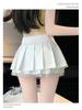 Sweet Pleated A-Line Mini Skirt with Lace Patchwork, High-Waisted and Anti-Exposure, 2025 Summer Collection