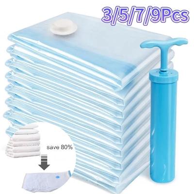Vakuumbeutel Vakuumierbeutel für Kleidung Reise Kompressionsbeutel Pack Organizer Vakuum Kleideraufbewahrungsbeutel mit Handpumpe