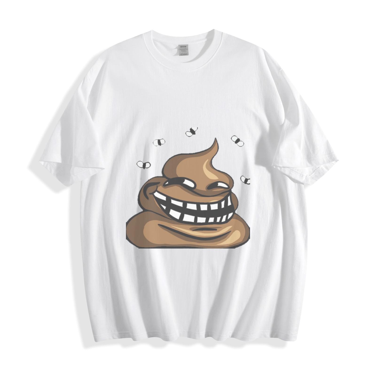 Grinning Cupcake Cartoon T-Shirt Mens Womens Tees Top - Playful and Funny Unisex Tee L