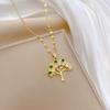Color Tree Of Life Light Luxury Temperament Gorgeous Full Diamond Necklace Female Versatile Clavicle Chain Titanium Steel Chain