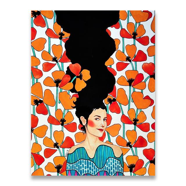 

Абстрактная красочная настенная живопись для девочек, холст, картина, плакат на скандинавскую тему, цветок, волосы, куадрос, настенные панно для гостиной, винтажные без рамы 21*30cm