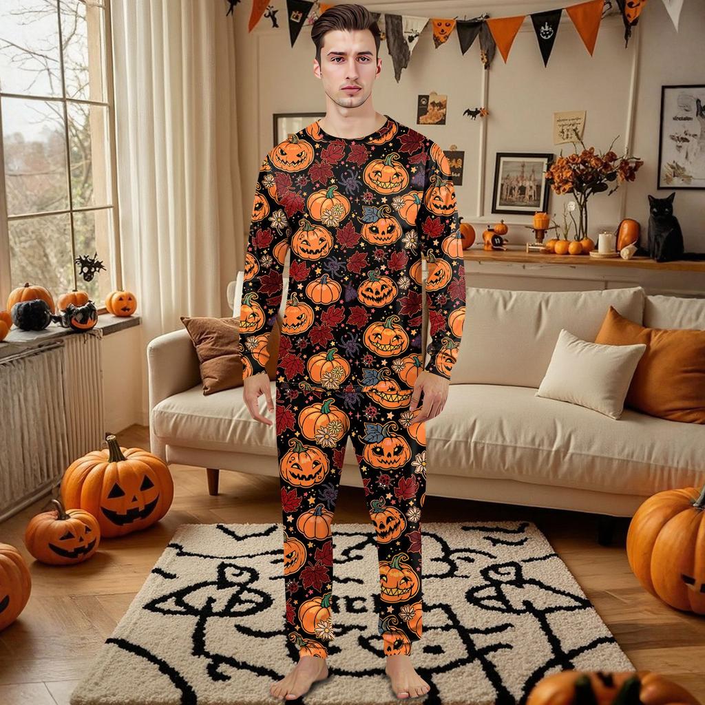 Family Matching Print Sets Pajamas Loungewear Outfits Family Matching Long Sleeve Tops+Pants Set