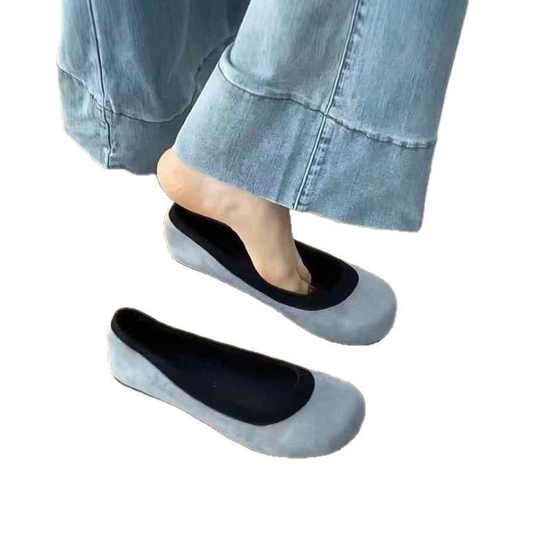 Soft Leather Version~ Ballet Shoes Women's 2025 New Spring and Autumn Xiaoxiangfeng One-pedal Loafers Single Shoes Flat Beanie Shoes