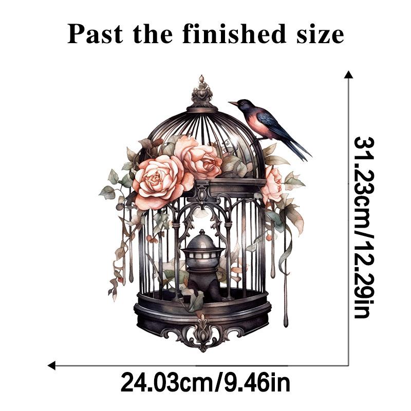 

7 стилей Креативные наклейки на стену в виде птичьей клетки Шкафы для ванной Крышки для унитаза Ремонт Украшения Водонепроницаемые наклейки 30x30CM