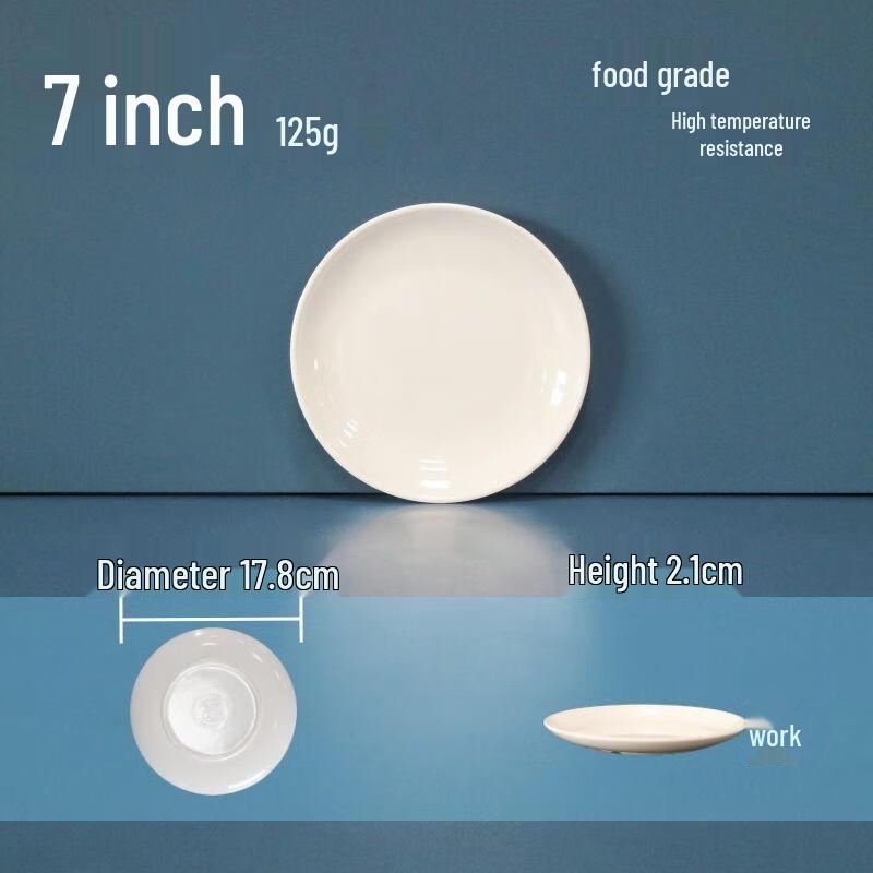 JINGRX 7-inch Melamine Round Dinner Plates (10-pack)