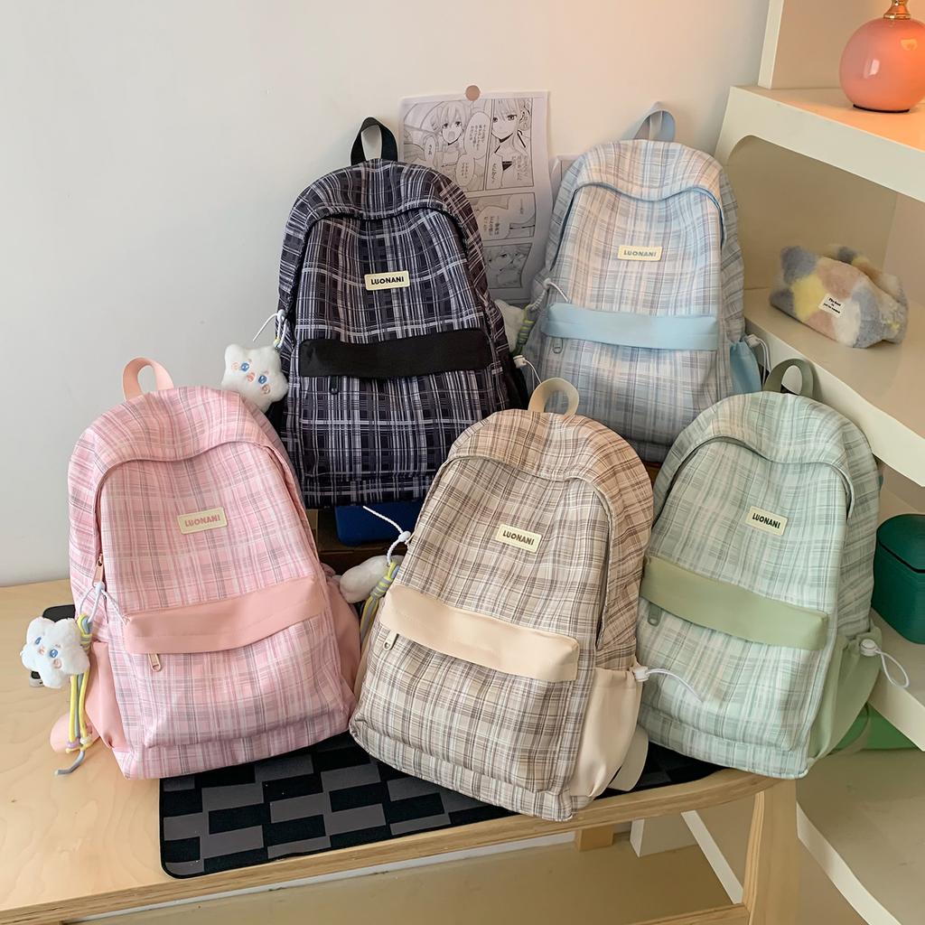 Schoolbag Korean Small Fresh Simple Schoolbag Female Junior High School College Student Large Capacity Versatile Class Backpack Travel Backpack
