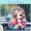 Acrylic Flat Mermaid Surface Pendant With Fun Cartoon Style For Inside Car
