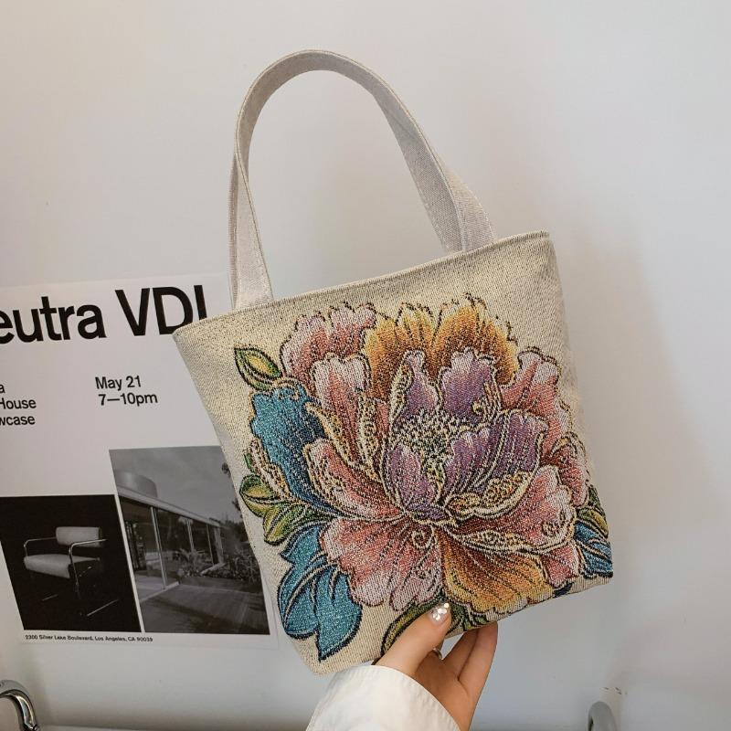 Retro simple classical style national flower gold silk embroidery craft change bag cosmetic bag mobile phone bag