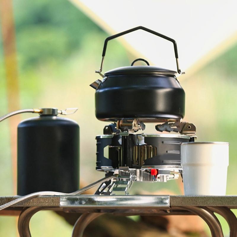 Portable 1 Litre Lightweight Stainless Steel Camping Kettle Durable and Camping Tea Pot for Indoor Outdoor Campfire Use
