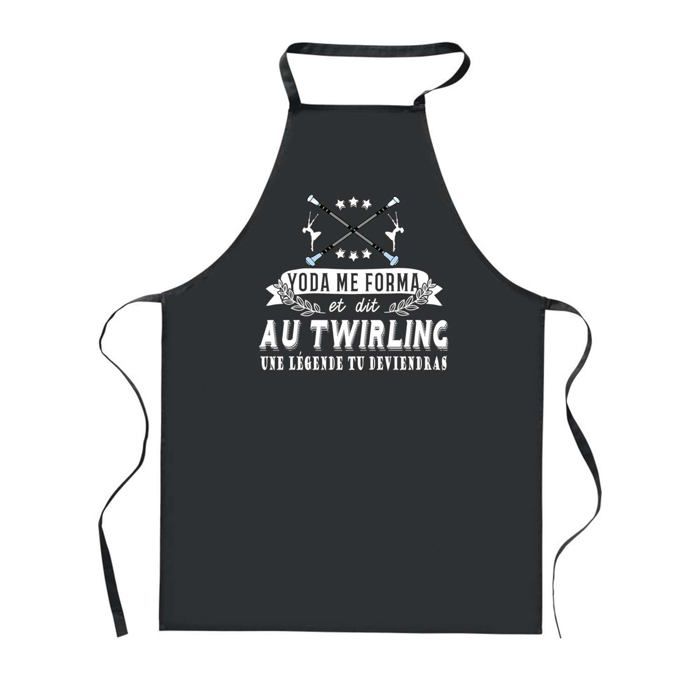 Tablier de cuisine - PLANETEE - Twirling Légende Humour - Noir - 90x60 cm - Impression France