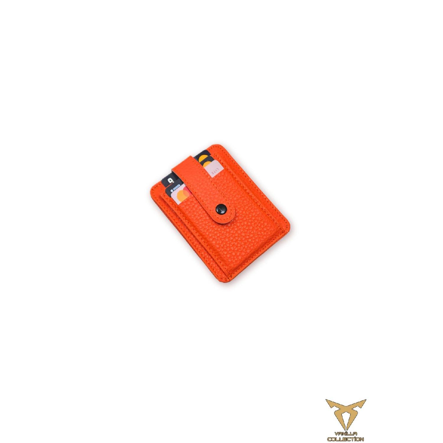 

Унисекс супертонкий кожаный тонкий чехол для кредитных карт оранжевый