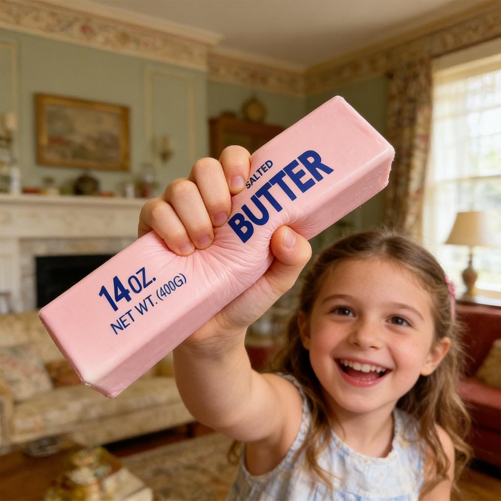 Butter Stick Stress Relief Toy 23cm Realistic Squishy Simulation Butter Bar for Desk Decoration and Hand Exercise