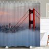 Famous Architectural Scenery Shower Curtain Printed European Landscape Polyster Home Decor Bathroom Curtain with Hooks
