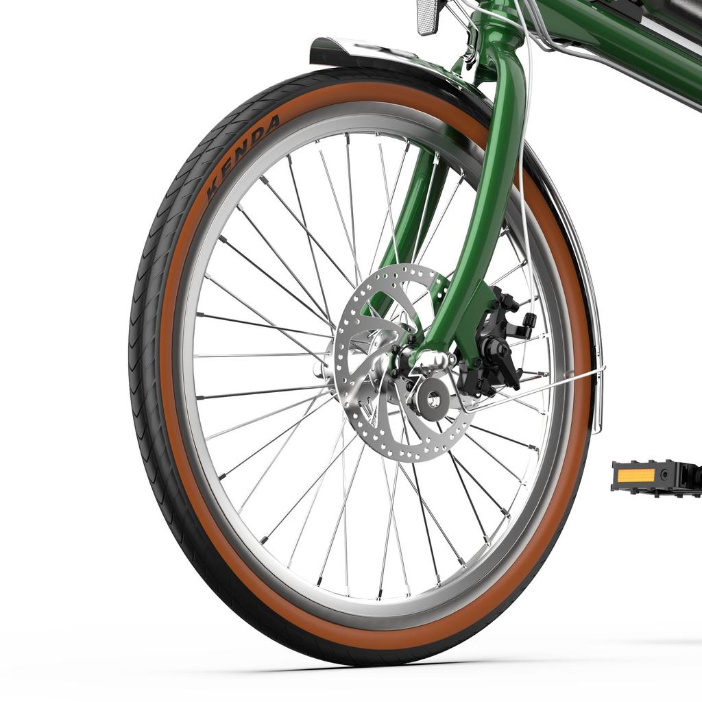OT02PRO, rosso/verde, potenza motore 250W, 36V, batteria staccabile 5.2AH, pneumatici 20*1.35 pollici, bicicletta elettrica da città, velocità massima 25KM/H