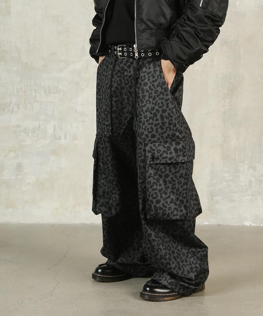 ROCKPSYCHO Leopard Cargo Pants Dark Navy