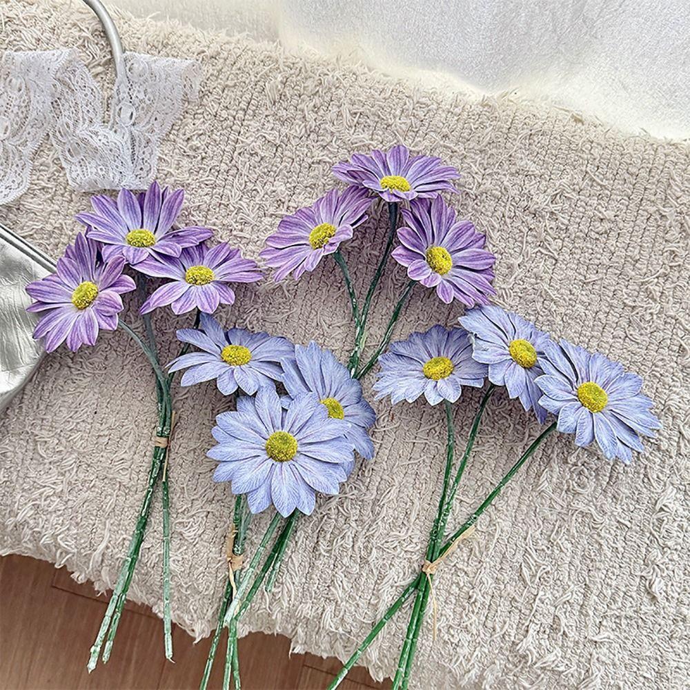 3PCS/Bundle Sunflower Daisy Artificial Flower 3D Printed Real Touch Flowers  Party Supplies