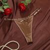 Low Waist Adjustable Strap Thong Panties with Bow Detail Lightweight Breathable Fabric Women's Underwear Intimate Apparel