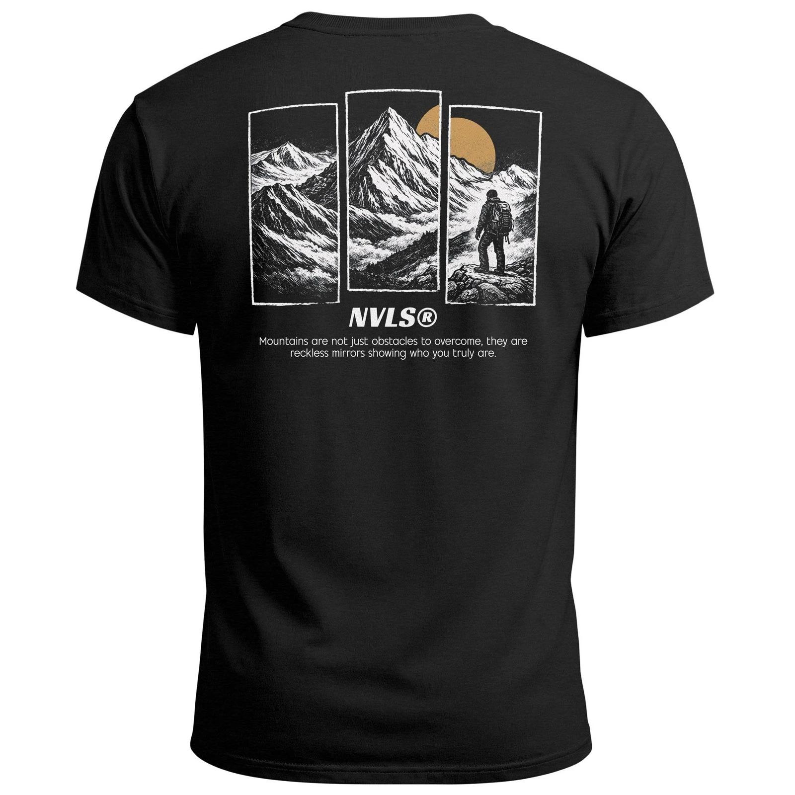 Mens T-Shirt Back Print Mountain Adventure Graphic Outdoor Nature Fashion- 4XL