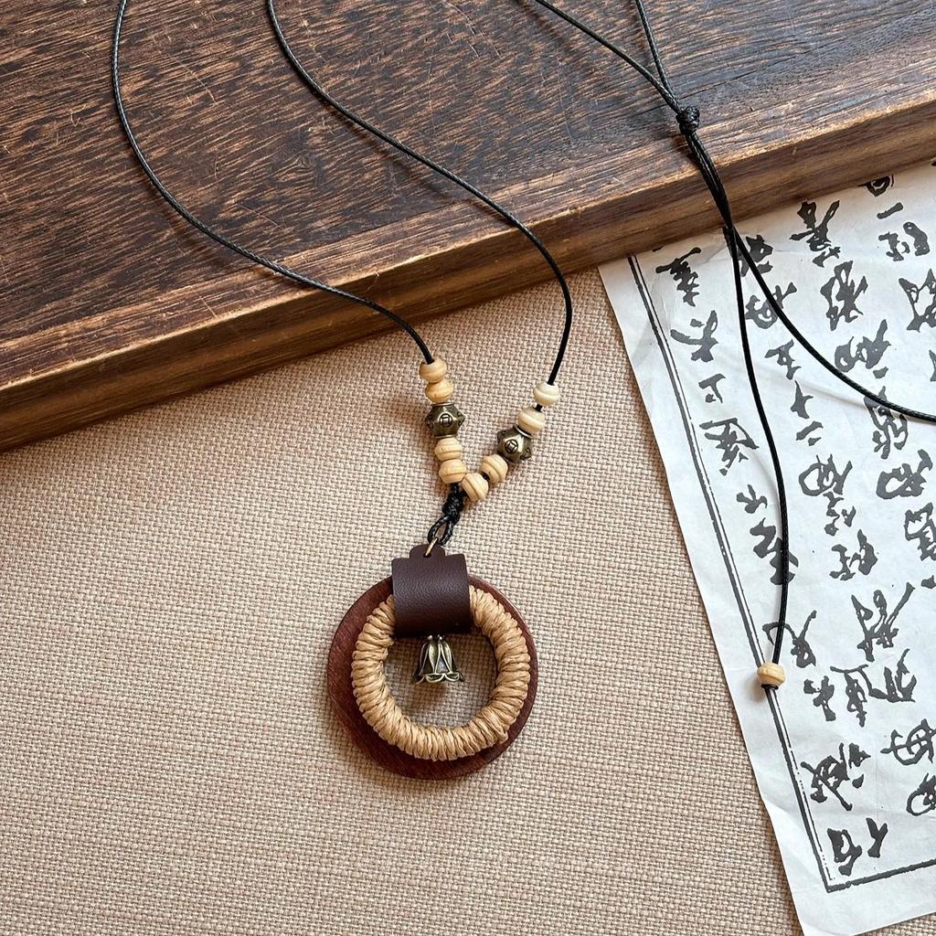 Bohemian Ceramic Necklace: Vintage Ethnic Long Sweater Chain & Zen Choker