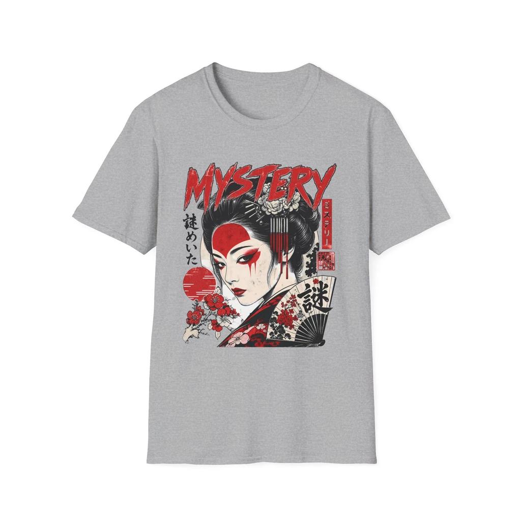 Mystery Geisha T-Shirt | Japanese Kabuki Art, Retro Graphic Tee, Unisex Tee