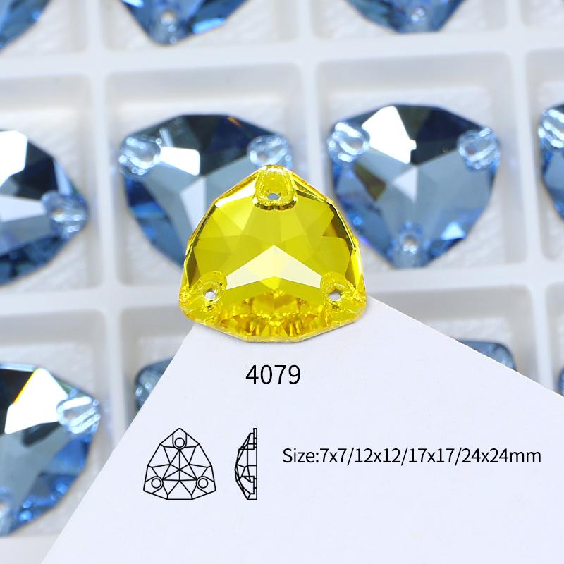 Dongzhou Crystals Flatback Non Hotfix Sew on Rhinestones Triangle Shape Crystal Beads Sewing Accessories for Dress & Shoes