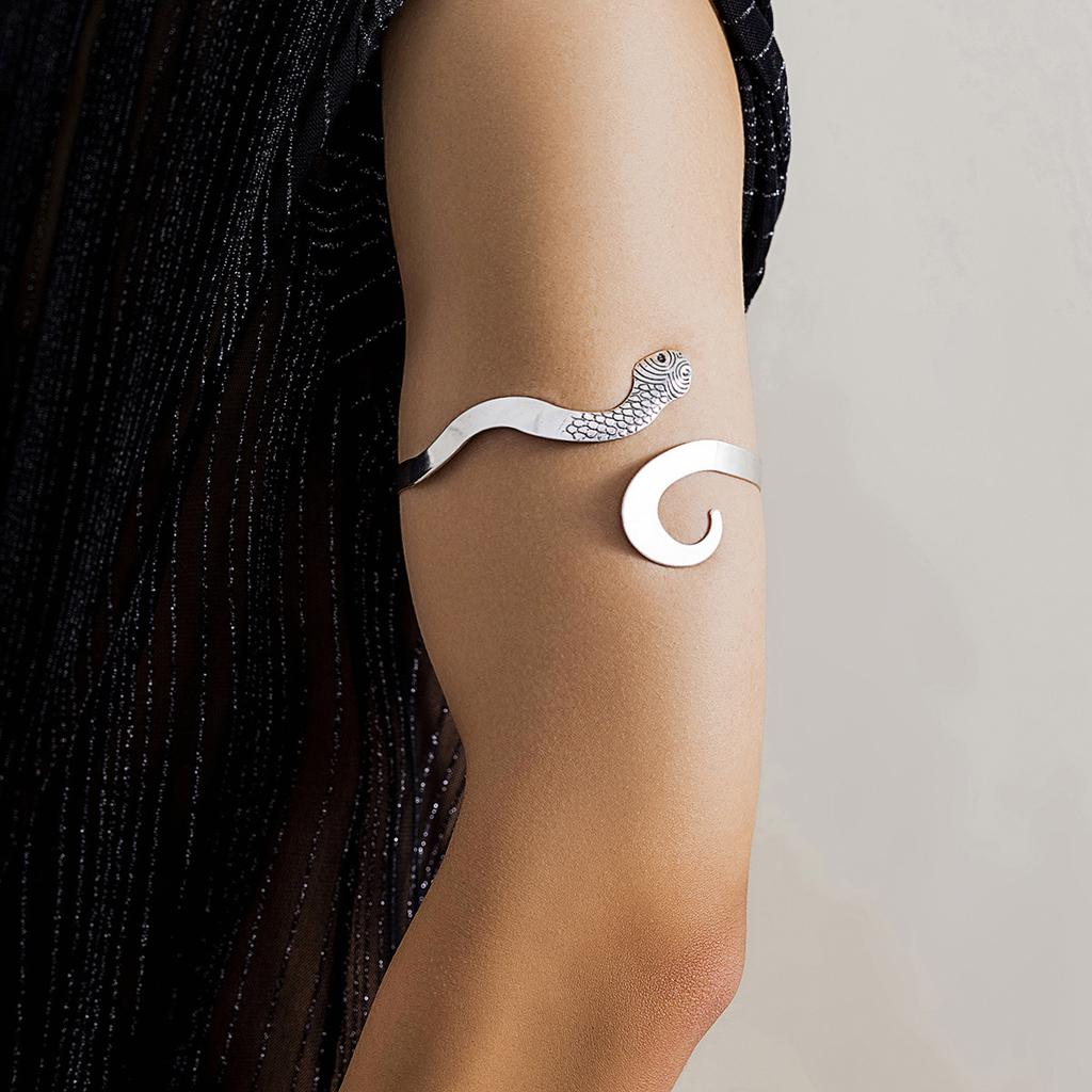 Fashion Personality Small Snake Arm Ring Men's Trendy Punk Exaggerated Adjustable Arm Bracelet Men's Bracelet