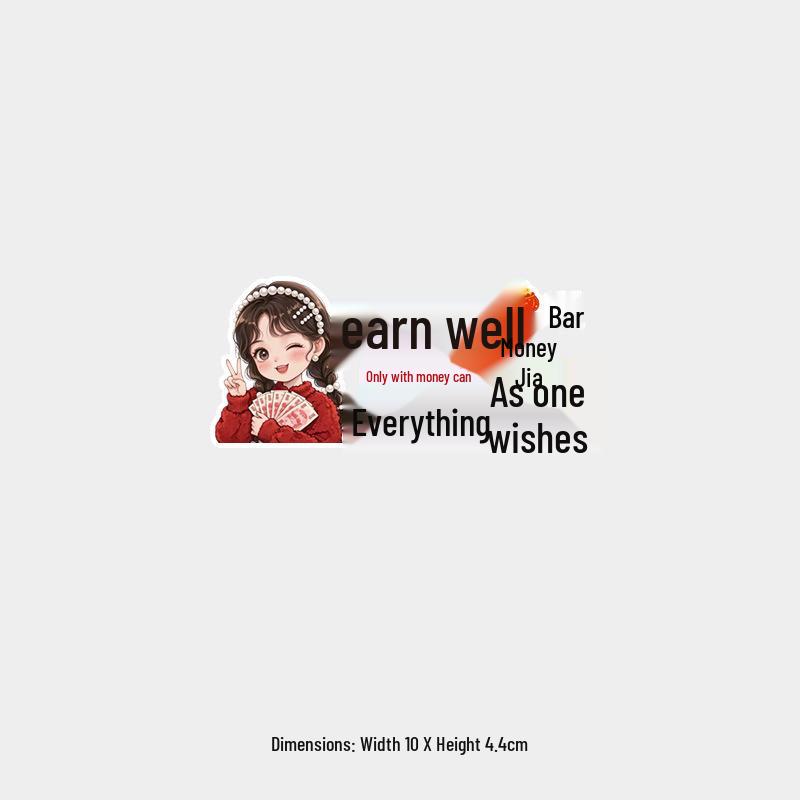 Work Hard, Earn Money: Reflective Fun Text Car Sticker for Rear Windshield