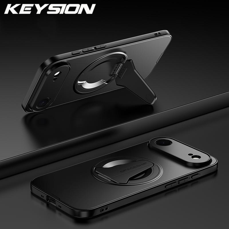 KEYSION Magnetische Handyhülle für iPhone 17 Pro Max Metalllack Silikon+PC Aufstellbarer Ständer Stoßfeste Hülle für iPhone 17 Air