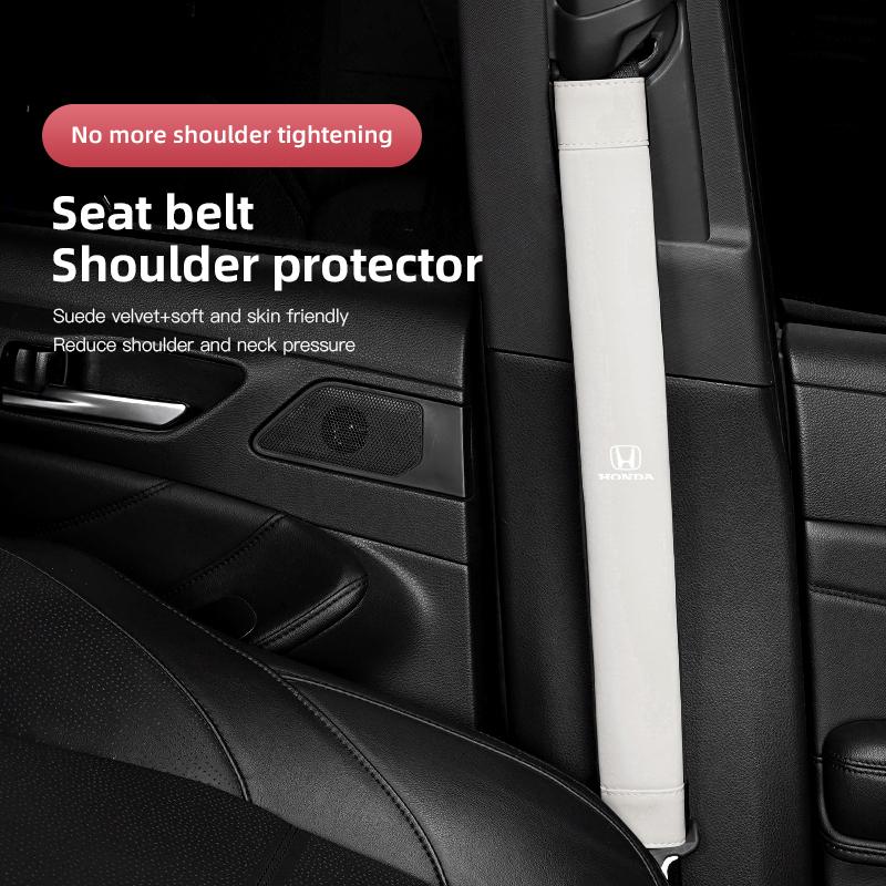 2Pcs Car Seat Belt Cover Shoulder Protector Auto Accessories For Honda Civic FIT CRV Accord HRV Vezel CRZ 5th CRX Pilot B-series