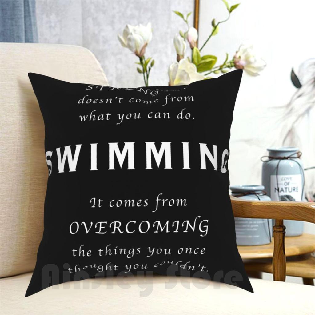 Swimming Inspirational Quote Pillow Case Printed Home Soft Throw Pillow Inspirational