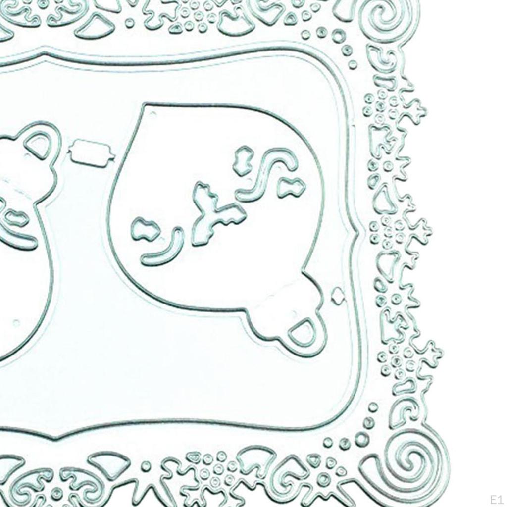 Metall-Stanzformen, rechteckig, Blumenrahmen, handgefertigt, dekoratives Weihnachts-Schablonenwerkzeug aus Karbonstahl