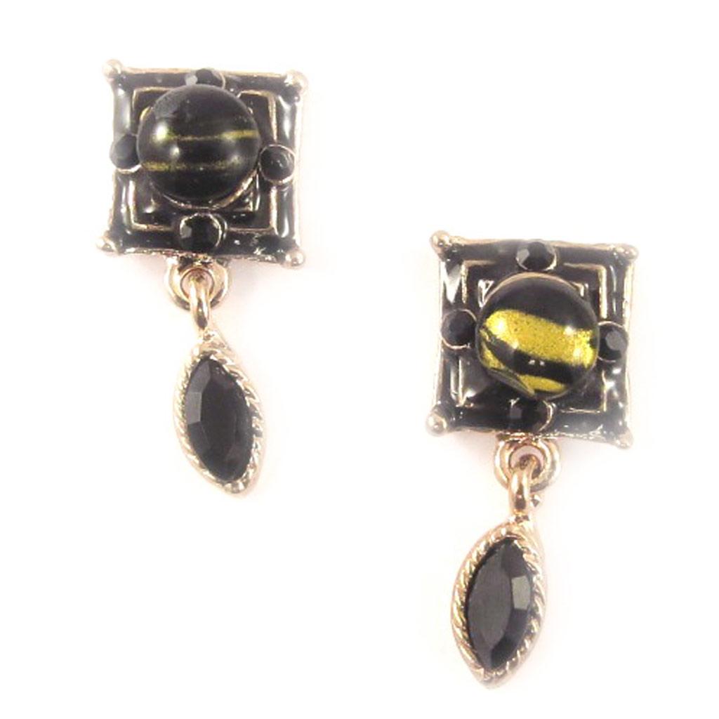 Les Trésors De Lily [D3633] - Boucles Créateur 'Nymphéade' Noir