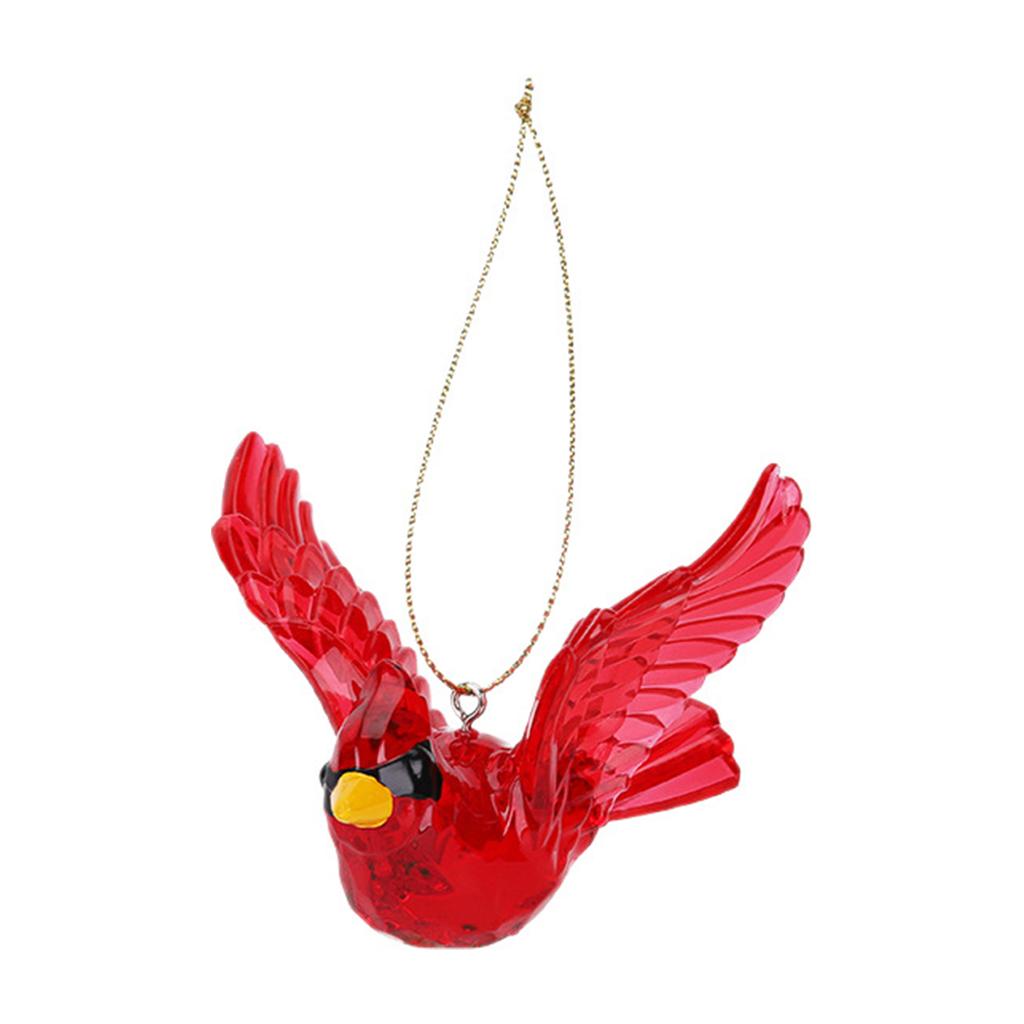 Christmas Red Bird Model Ornaments Christmas Tree Durable Acrylic Hanging Pendant for Wedding Holiday Home Party