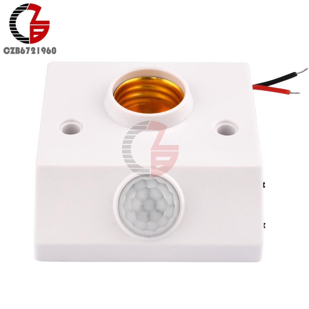 Automatic Human Body Infrared IR Sensor LED Bulb Light E27 Base PIR Motion Detector Wall Lamp Holder Socket Switch AC 110V 220V