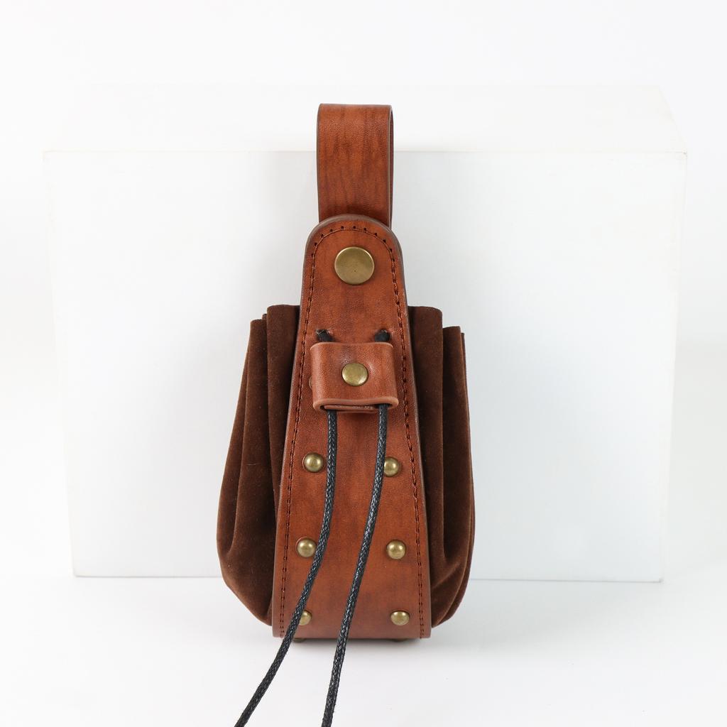 Mittelalterliche Wikinger Stil Leder Bauchtasche Retro Schiffsform Gürteltasche Für Cosplay LARP Renaissance Festival Kostüm
