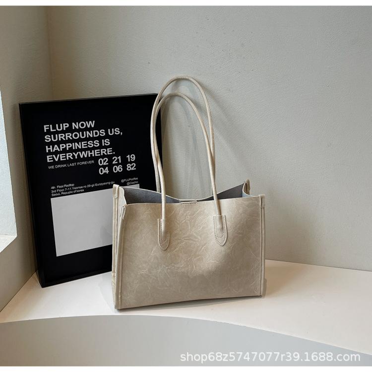 Simple Retro Large-capacity Mother and Child Bag Women's 2025 New Versatile Commuter Tote Bag Fashionable Texture Shoulder Bag
