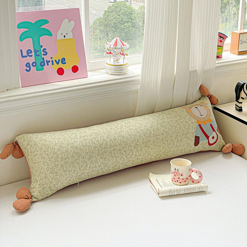 2026 Cotton Appliqué Embroidery Removable Washable Long Cushion 32x100cm