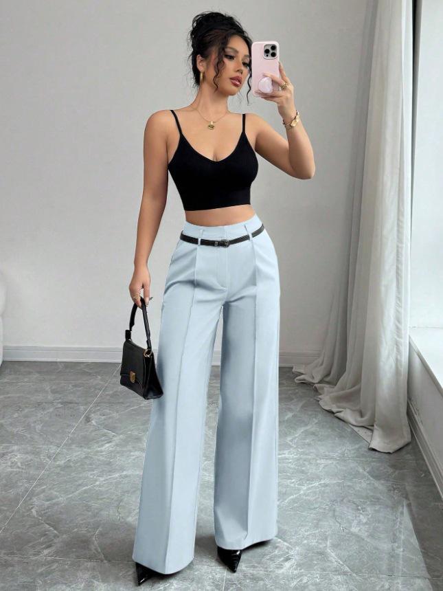 2025 Autumn/Winter Women's Casual High-Waisted Loose Straight-Leg Pants