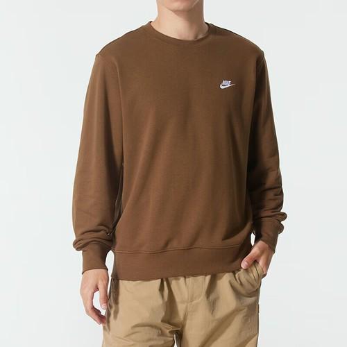 Nike Men's Brown Crew Neck Pullover Long Sleeve Sweatshirt