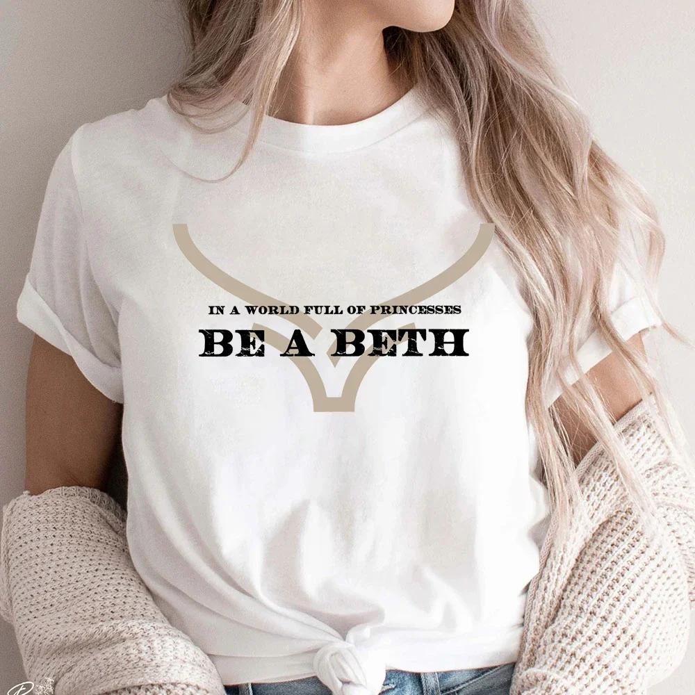 

Yellowstone Beth Dutton Print Womens Tees Funny Yellowstone TShirts Summer Trend FeUnisex Ladies Shirts Youthful Womens Clothing S