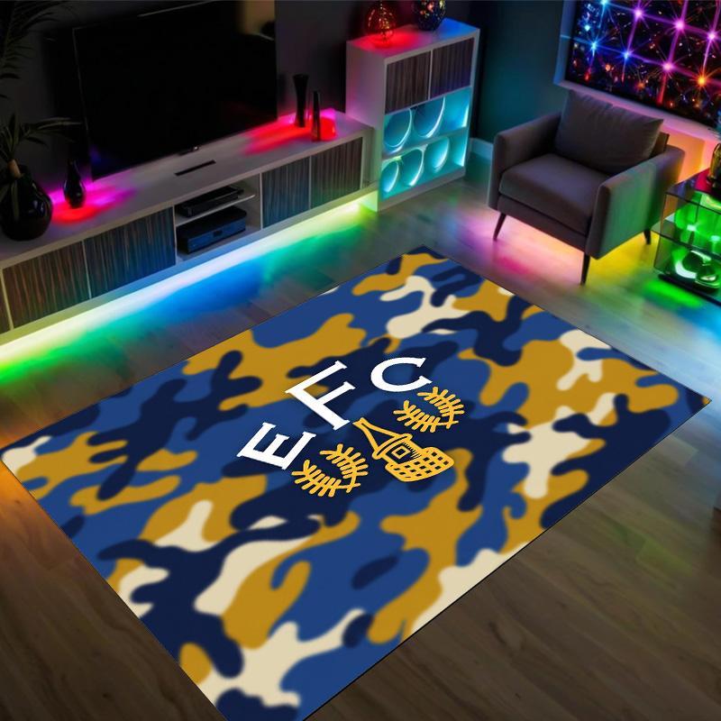 Everton Football Design Crystal Velvet Carpet Cozy Non?Slip Printed Rug For Bedroom Living Room Entrance