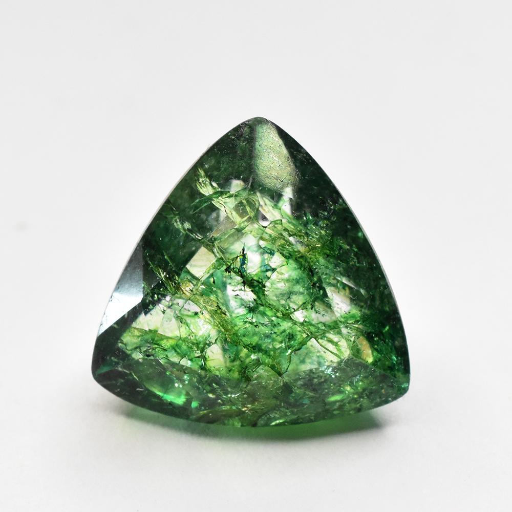 Natural Green Emerald Loose Gemstone 7.55 ct Trillion Cut for Jewelry Making and Gem Collections