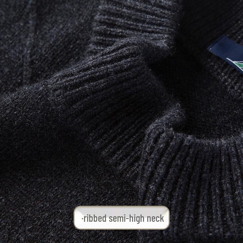 Men's 100% Lambswool Thermal Half-High Collar Sweater