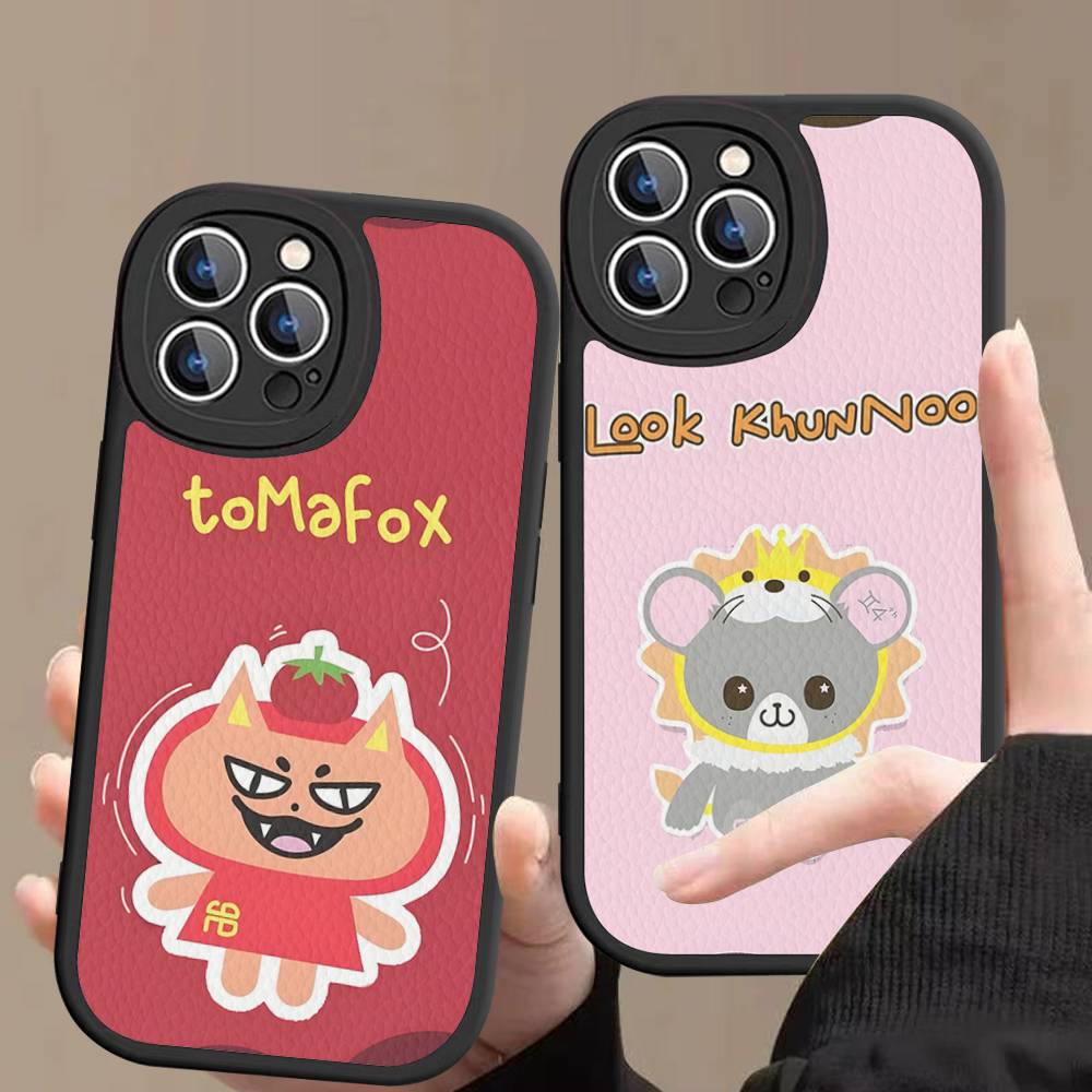 Anime Maskot GMMTV Pouzdro na telefon Pro IPhone 16 15 14 13 12 11 Pro Max Plus Kožený kryt