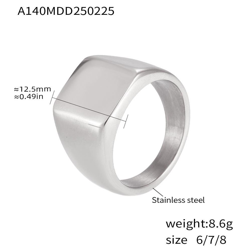 European Minimalist Ferris Wheel Titanium Steel Ring with PVD Electroplated 18K Gold Finish – Unisex, In Stock