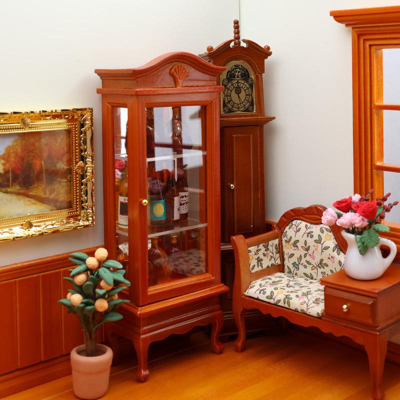 1:12 Păpușă Simulare Dulap de Lemn de Afișare Model Dulap Miniatură Casă de Păpuși Mobilier Decor Jucărie Casă de Păpuși